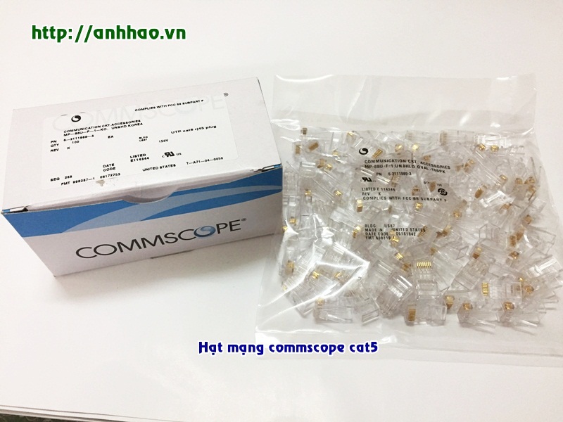 Đầu bấm mạng RJ45 cat5 Commscope/ AMP Part No: 5-554720-3